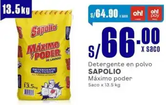 Makro Sapolio detergente en polvo máximo poder oferta