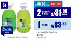 Makro Aro lavavajilla liquida calón oferta