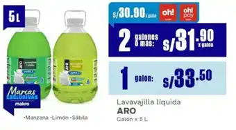 Makro Aro lavavajilla liquida calón oferta