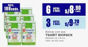 Makro Tshirt biopack bolsas con asa oferta