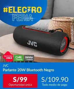 Sodimac JVC Parlante 20W Bluetooth Negro oferta