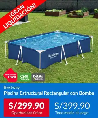 Sodimac Bestway Piscina Estructural Rectangular con Bomba oferta