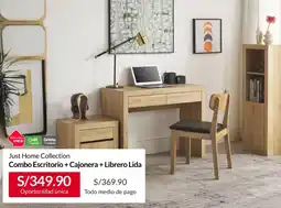 Sodimac Combo Escritorio + Cajonera + Librero Lida oferta