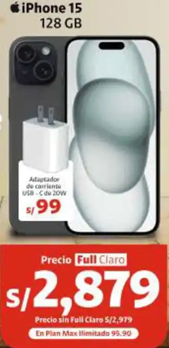 Claro iPhone 15 oferta