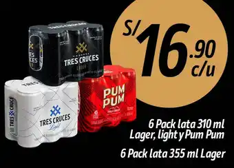 Tambo Lager, light y pum pum oferta