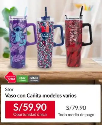 Sodimac Stor vaso con cañita modelos varios oferta