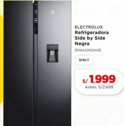 La Curacao Electrolux refrigeradora side by side negra oferta