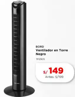 La Curacao Bord ventilador en torre negro oferta