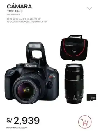 Estilos Canon cámara T100 EF-S oferta