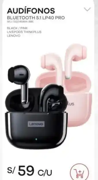 Estilos Audifonos bluetooth 5.1 lp40 pro oferta