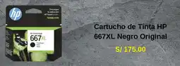 HP 667XL Cartucho de Tinta Negro Original
