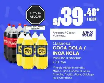 Makro Coca cola / inca kola gaseosa oferta