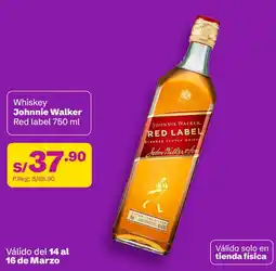 Tambo Johnnie walker whiskey red label oferta