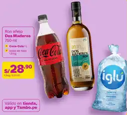 Tambo Dos maderos ron añejo oferta