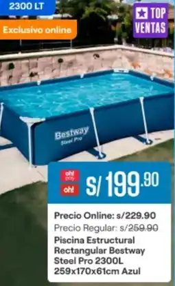 Promart Bestway steel pro piscina estructural rectangular oferta