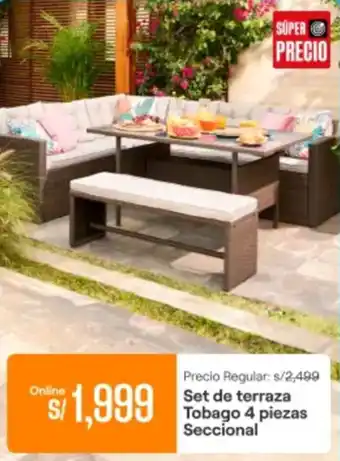 Promart Set de terraza tobago oferta