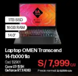 Hiraoka Laptop omen transcend 14-fb0001la oferta