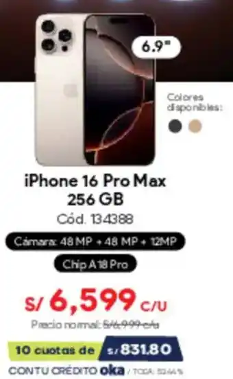 Hiraoka Iphone 16 pro max oferta