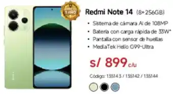 Hiraoka Redmi note 14 oferta