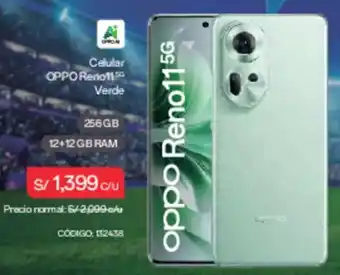 Hiraoka Celular oppo reno11 verde oferta