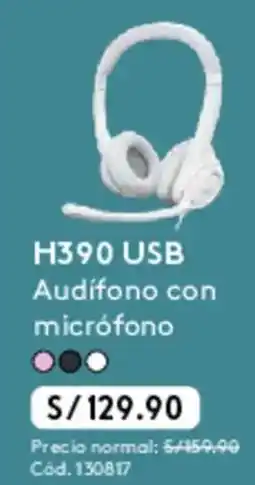 Hiraoka H390 USB audífono con micrófono oferta