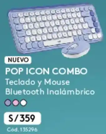 Hiraoka Nuevo pop icon combo teclado y mouse bluetooth inalámbrico oferta