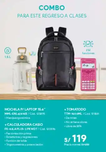 Hiraoka Mochila p/ laptop 15.6" oferta