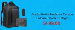 La Curacao Combo kuzler mochila + teclado + mouse gearser 1 negro oferta