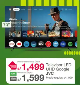 Tottus Televisor led uhd google 70" oferta