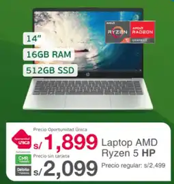 Tottus Hp laptop amd ryzen 5 14" oferta