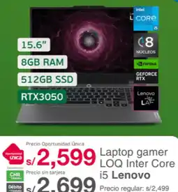 Tottus Lenovo laptop game loq inter core i5 oferta