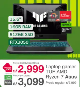 Tottus Asus laptop gamer ryzen 7 oferta