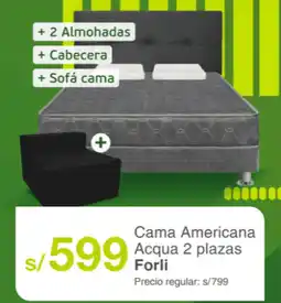 Tottus Forli cama americana acqua oferta