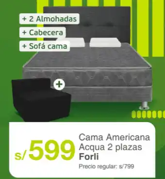 Tottus Forli cama americana acqua oferta