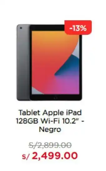 Tablet Apple iPad 128GB Wi-Fi 10.2" - Negro