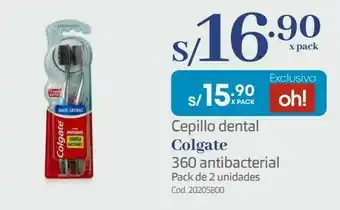 Makro Cepillo dental colgate 360 antibacterial pack de 2 unidades oferta