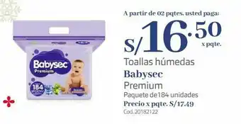 Makro Toallas húmedas babysec premium paquete de184 unidades oferta
