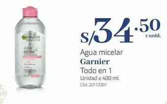 Makro Agua micelar garnier todo en 1 unidad x 400 ml. oferta
