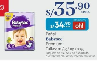Makro Pañal babysec premium oferta