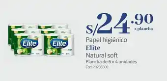 Makro Papel higiénico elite natural soft plancha de 6 x 4 unidades oferta