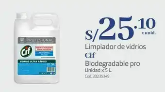 Makro Limpiador de vidrios cif biodegradable pro unidad x 5 l oferta