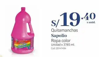 Makro Quitamanchas sapolio ropa color unidad x 3785 ml oferta