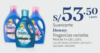 Makro Suavizante downy fragancias variadas pack de 3 x 2.8 l /2.6 l oferta