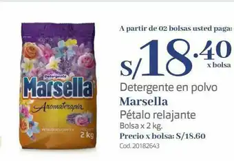 Makro Detergente en polvo marsella pétalo relajante bolsa x 2 kg. oferta