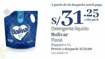 Makro Detergente líquido bolivar floral doypack x 3 l oferta