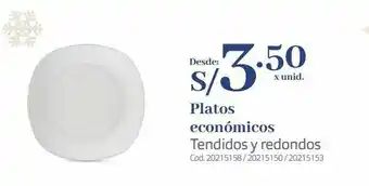 Makro Platos económicos tendidos y redondos oferta