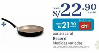 Makro Sartén caral record medidas variadas oferta