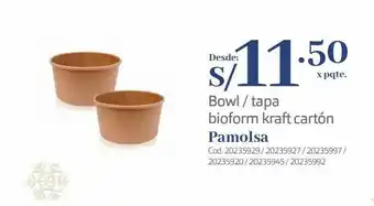 Makro Bowl / tapa bioform kraft cartón pamolsa oferta