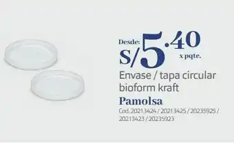 Makro Envase / tapa circular bioform kraft pamolsa oferta
