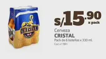 Makro Cerveza cristal pack de 6 botellas x 330 ml. oferta